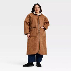 Women's Faux Suede Long Coat - Universal Thread